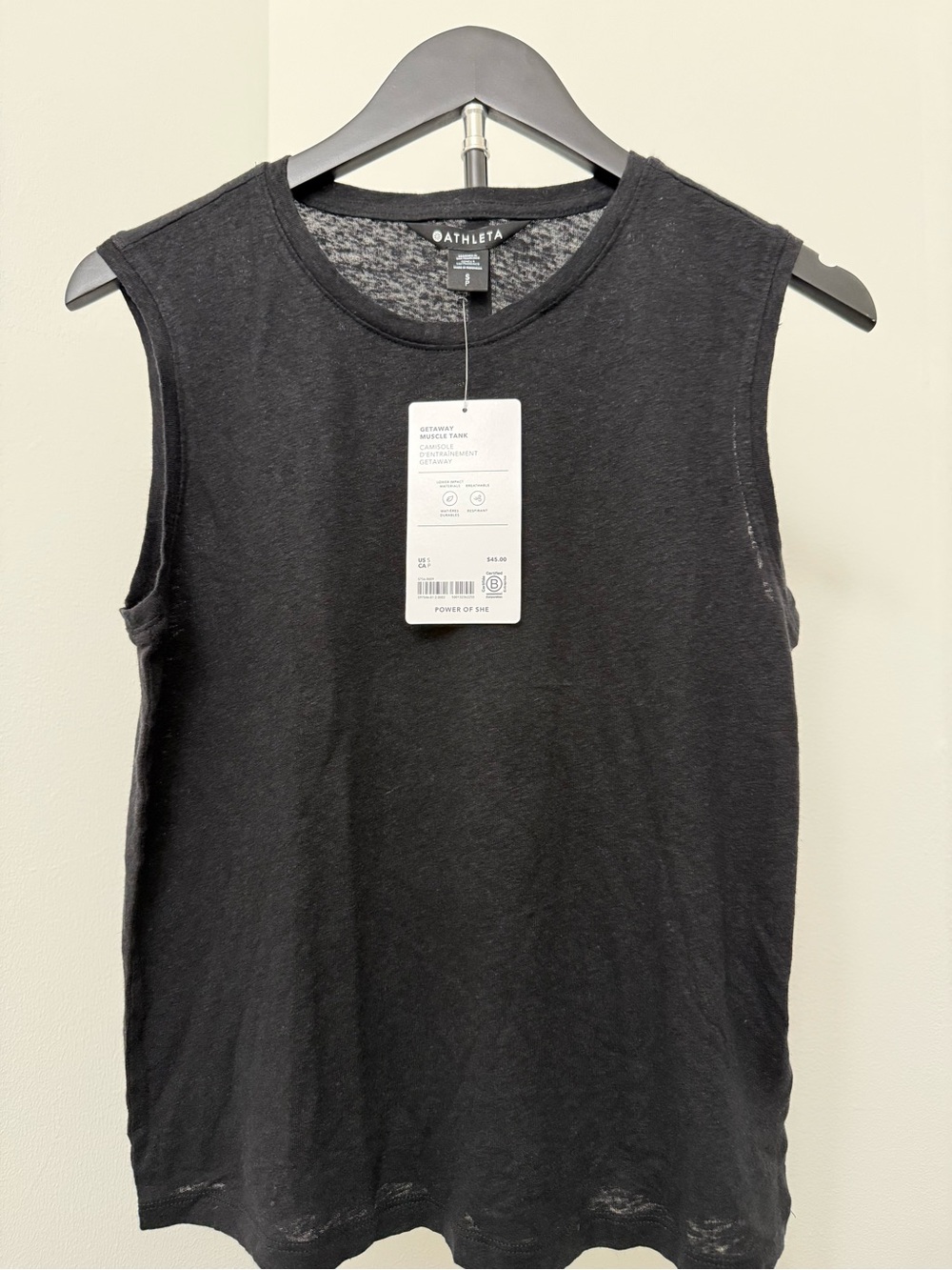 NWT Athleta Getaway Black Sleeveless Muscle Tank